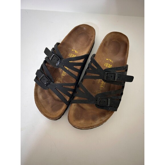 Birkenstock Granada Soft Foot Leather Slide Women Size 8 39 Germany Made Shoes - Picture 3 of 11